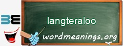 WordMeaning blackboard for langteraloo